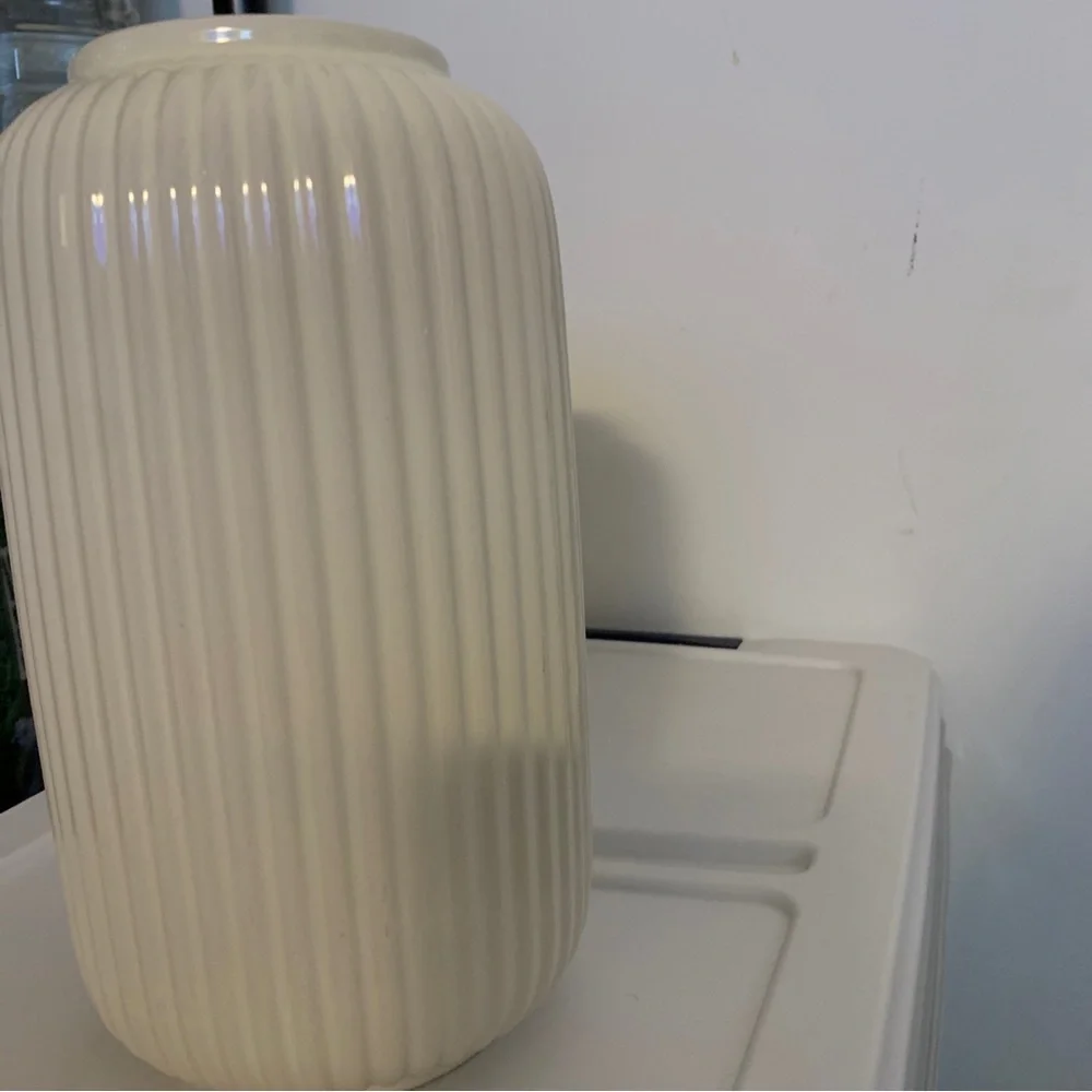 IKEA White Ceramic Vase STILREN Modern Minimalist Home Decor Centerpiece